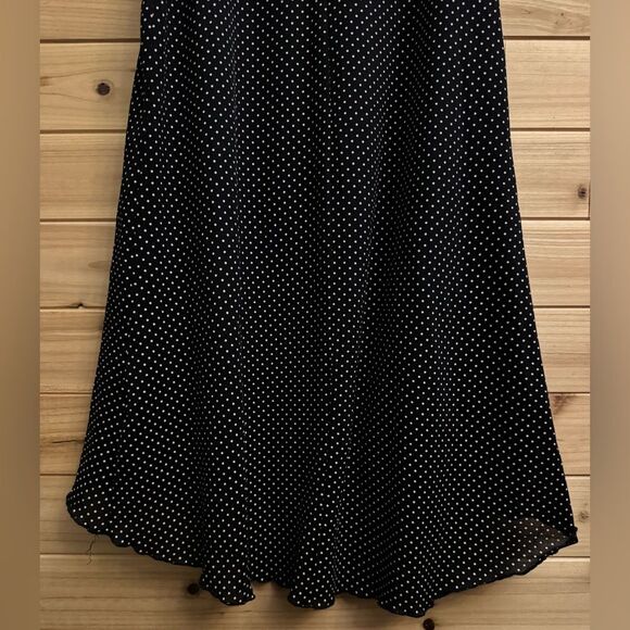 Heart Moon Star Y2K Size Medium Strapless Black White Polka Dot Midi Dress - Picture 7 of 11